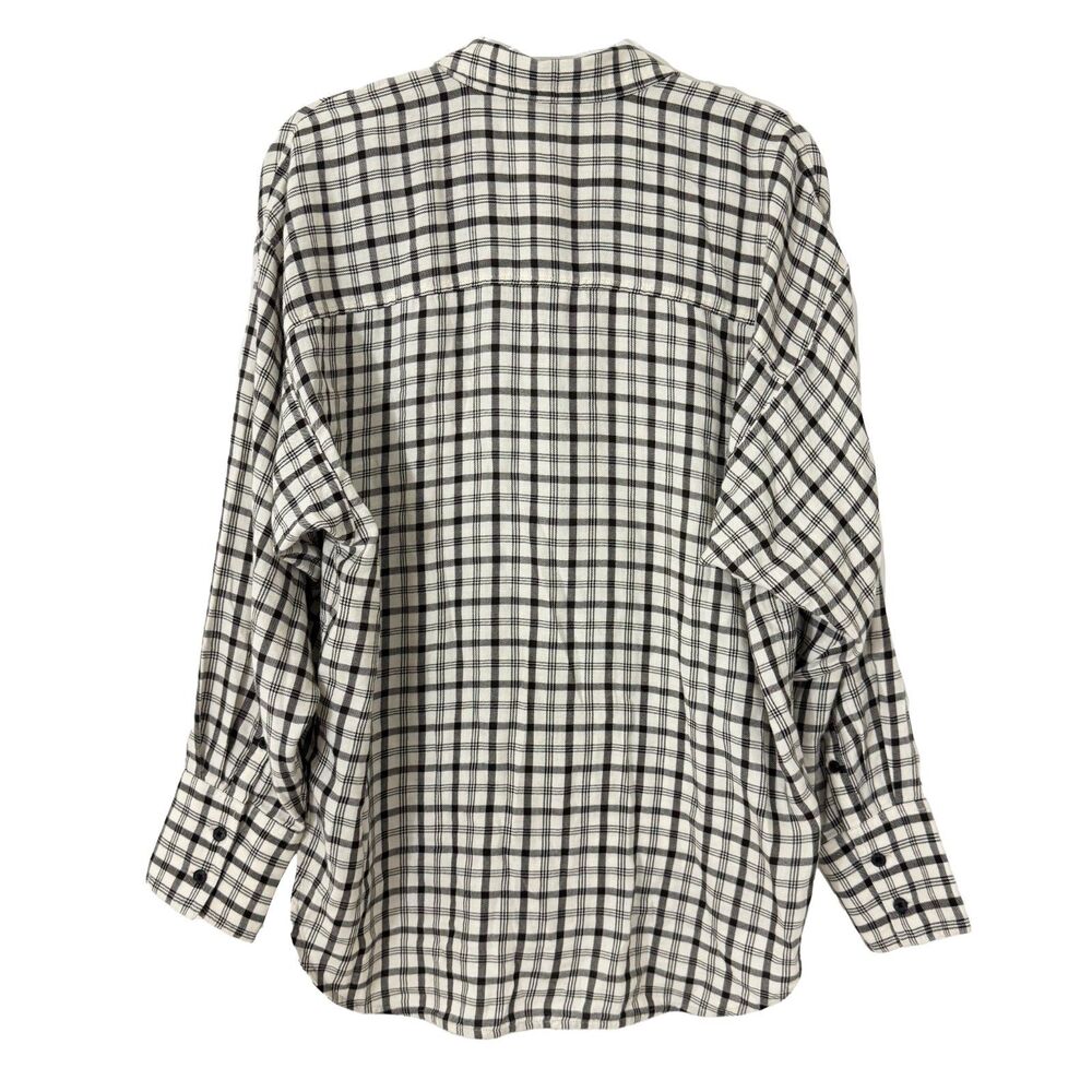 MADEWELL Heathered Flannel Dolman Button-Up Shirt XL Antique Cream Soft A4 - Picture 3 of 6